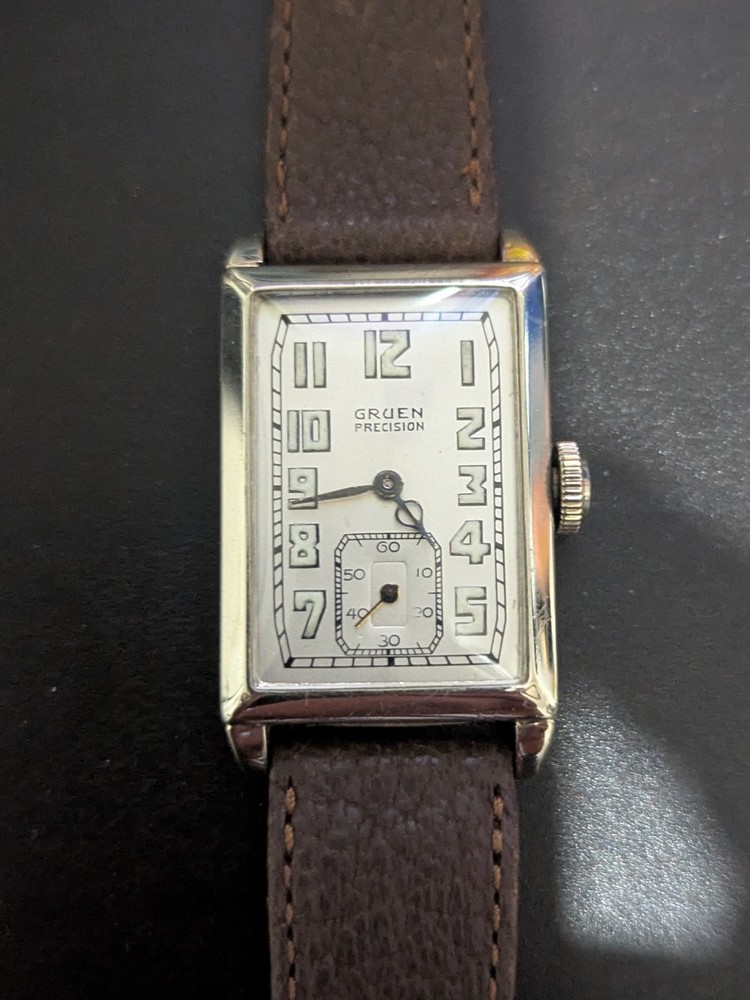 Gruen Precision 1920s Art Deco ,14k Gold Filled Case, Not Running