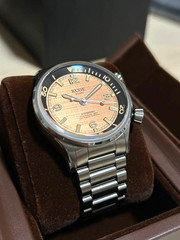 KUOE Kyoto SOMBRERO 90-011 Salmon Pink Unisex Automatic Watch Diver w/Acc. JAPAN