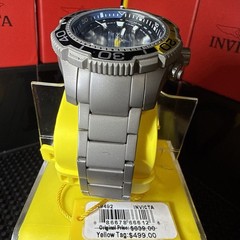 Invicta Commander TI-22 Titanium Men’s 48mm Yellow Black Chrono Watch 49492
