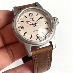 20ATM Tandorio 36mm Military Retro Sapphire Black Dial Automatic NH35A Men Watch