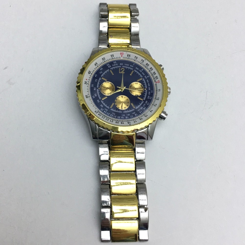 Vintage Haband Silver and Gold Tone Men’s Chronograph Watch – UNTESTED!