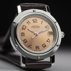 Hermès Clipper Watch Women CL4.210 Pink Dial R-S