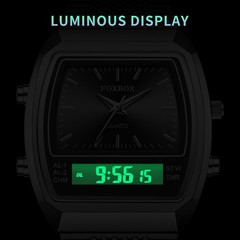 Luxury Sport Wristwatch Waterproof Luminous Stainless Steel Mens Quartz Watch