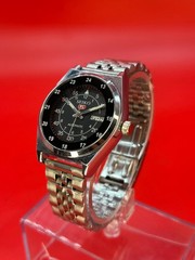 Automatic Seiko Refurbished Black Dial Day / Date Men’s Wrist Watch Japanese