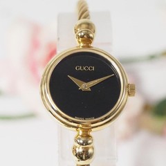Gucci 2700 Wire Bangle Watch Black Quartz Ladies Japan 0712583