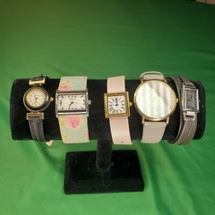 Lot 5 Vtg Untested Women’s Leather Fabric Band Watches Talbots Groen Fondini +