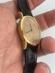 CORUM 35mm $5 Coin 1882 18k Gold Saudi Arabic writing with Diamonds Quartz