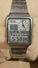 SEIKO H127-5000 White Ana-Digi Chronograph Dual Display Boxed Tested Serviced
