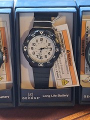 Lot of 4 George Men’s Watches NEW Long Life Battery Vegan Leather Mixed Styles
