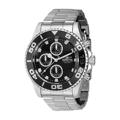 Invicta Men’s Watch Pro Diver Chronograph Black Dial Silver Tone Bracelet 43405