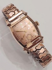 Rare Vintage 1947 Bulova “Convoy” Men’s Rose GF Watch 10BC 17J Bracelet