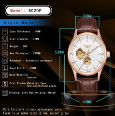 Automatic Mechanical Skeleton Waterproof Rome Elegant Mens Wristwatch Gift