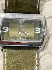 Kenneth Cole Reaction Women Watch, Gray Dial, Olive Green Leather Strap