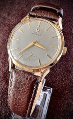 Collectible 1940s 14K Gold Omega Deville Trésor With Buffalo Calf Leather Strap