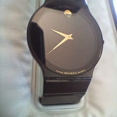 Movado Museum Watch Men 32mm Black Dial Black Tone Round 84.C6.880 New Battery