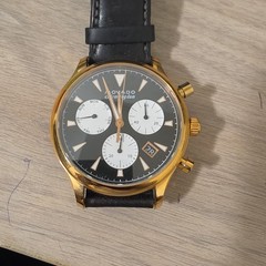 Movado Centoplan Men’s Quartz Chronograph Black Dial Gold Case 40mm