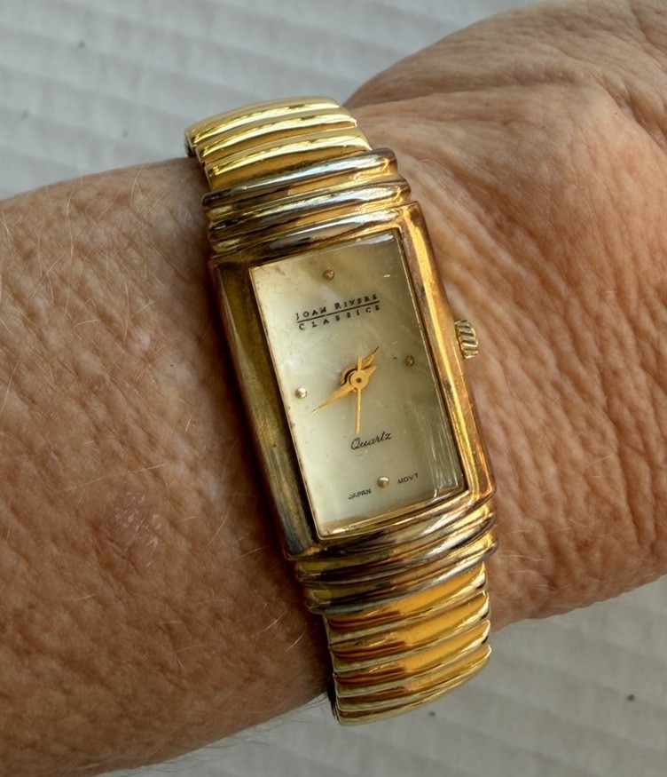 Vintage Joan Rivers Classics Stretch Bracelet Quartz Watch NOS- Needs Battery