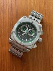 Rare 40/500 Nicolet Speedfreak Chronograph GREEN FACE SS