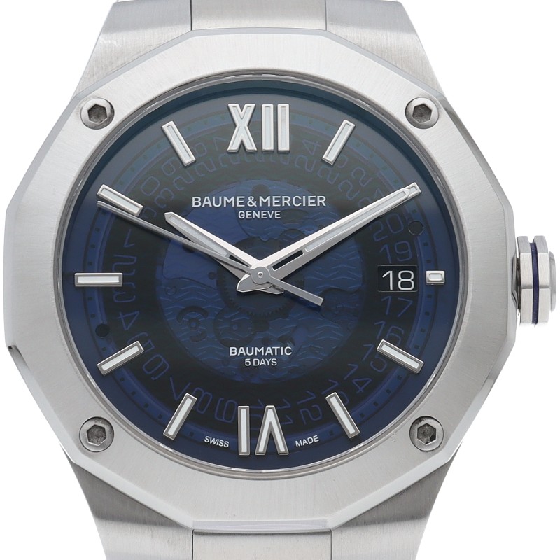 Baume & Mercier Riviera Baumatic Watch 42mm Blue M0A10616 Stainless Steel me…
