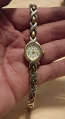 Armitron Now Womens Quartz Two-Tone Bracelet White Dial Dress Watch,New Battery