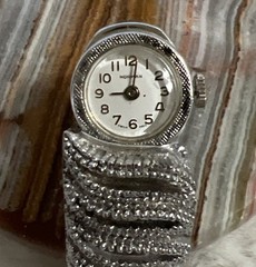 Vintage Norman Hinged Bracelet Manual Wind Silver Tone Hidden Watch Works Swiss