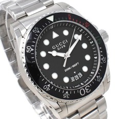 GUCCI Dive YA136208 Men’s Watch 45mm Stainless Steel Black Dial Date Swiss Made