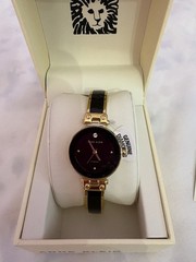 Anne Klein Women Diamond Stainless Black Accented In Gold Tone AK/1980 NIB