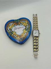 Brighton Coconut Grove Watch Two-tone Gold Silver Plated Chunky & Tin