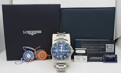 Longines HydroConquest 43mm Blue Date Dial Stainless Watch W/ Box L3.782.4.96.6