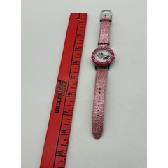 Disney Minnie Mouse Girls Pink Glitter Watch Water Resistant Needs Battery