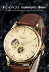 Automatic Mechanical Skeleton Waterproof Rome Elegant Mens Wristwatch Gift