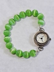 Vtg SWAP BEEHIVE Ladies Silvertone Beaded Quartz Watch