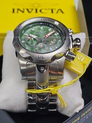 Invicta – VENOM – Chronograph – GREEN Dial 100m SS Bracelet mens watch