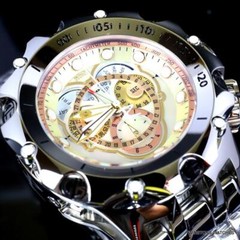 Invicta Reserve Venom Fusian Swiss Master Calendar Steel Gold Tone Watch New