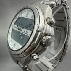 Alba ROOX Watch Men 40mm Analog Digital Silver Tone Alarm Chrono NX02-0B00 Works