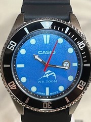 Watch Casio Duro MDV-106- MOD Blue Dial Luminous Green 200 Meter WR Date