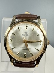 Belforte 9045 17J Shock Absorber Vintage Men’s Watch 33.5mm Runs Japan