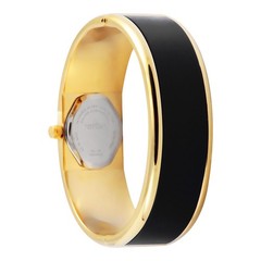 Caravelle NY by Bulova Womens Bangle Watch, Black & Gold Band, Round Dial