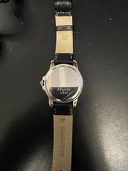 Ravel men’s quartz sports watch with a black leatherette strap Working