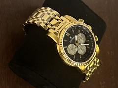 BRAND NEW IceTime 40mm Men’s Yellow Gold Steel 0.10ct Diamonds Black Dial 03184