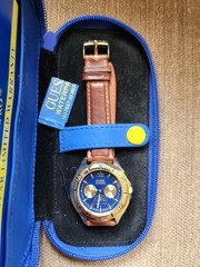 Vintage Guess Waterpro 97’Moonphase Date Day Dial St.Steel Men’s Watch Untested