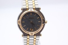 [NEAR MINT]Vintage Gucci 9000L 25mm Black Dial Date Quartz Women’s Gold Watch JP