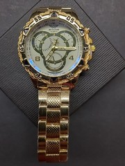 Zhowe Men’s Gold Watch With White Dial With 9 1/2 Inch Band