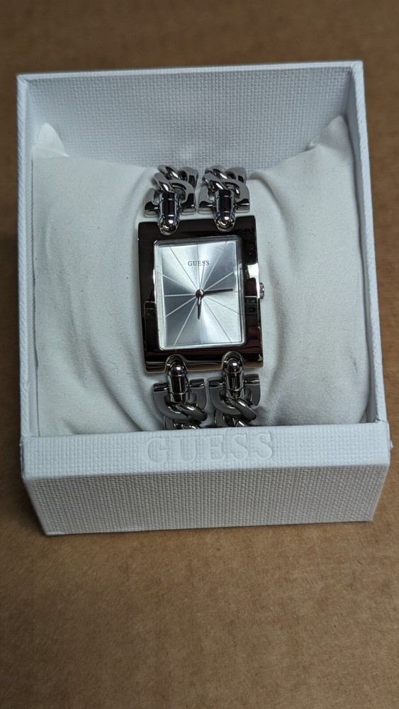 Guess Women’s MOD Heavy Metal Silver Tone Dial Watch – W1117L1 Nice Rare