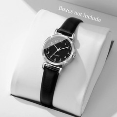 Fashion Small Dial Women’s Watch – Simple Leather Band, Analog Quartz Wristwatch