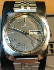 Baylor Automatic 17 Jewels TV Style Wristwatch With A Beautiful Gray Dial