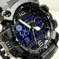 Activa X Invicta ACW8072-001 Men’s 49mm Black Dual Time Digital Watch Brand New