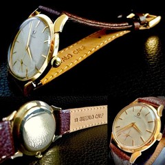 Collectible 1940s 14K Gold Omega Deville Trésor With Buffalo Calf Leather Strap