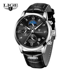 Men Watch Quartz Luminous Date Leather Band Casual Wristwatch 3ATM Waterproof US