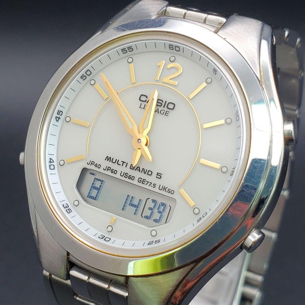 Casio LINEAGE LCW-M200 Radio Solar Analog-Digital Watch 37.7mm wrist 17.5cm